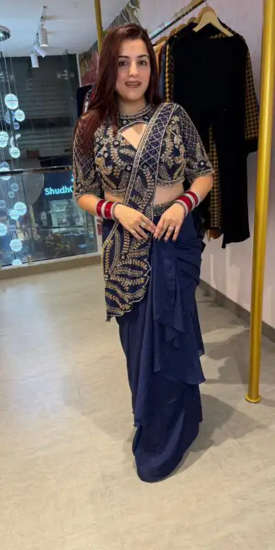 ST 1176 Navy Blue in Rangoli Silk. Lace Work & Embroidery Work Saree Special Price ₹2199. Delivery 4-6 Working Days. Shop now. | Sarees, Bollywood Sarees, Creative Sarees, Designer Sarees, Embroidered Sarees, Ethnic Saree, Modern Digital sarees, Party Wear Sarees