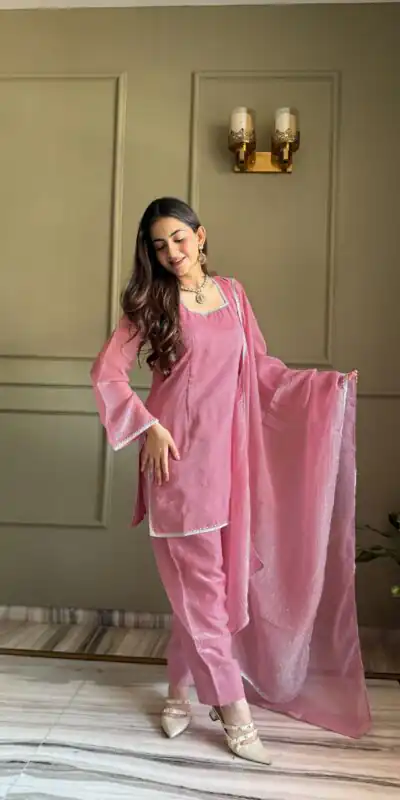 KB 297 Pink Crunchy Silk Salwar Suit with Embroidery Work. Wedding, Party, Festive, Events Best Price ₹2029. Delivery 4-6 Working Days. Shop now. | Jump Suits, Salwar suit, Casual Suits, Creative suits, Designer Suits, Palazzo Suits, Party Wear Suits, Patiala Suits, Straight Suits