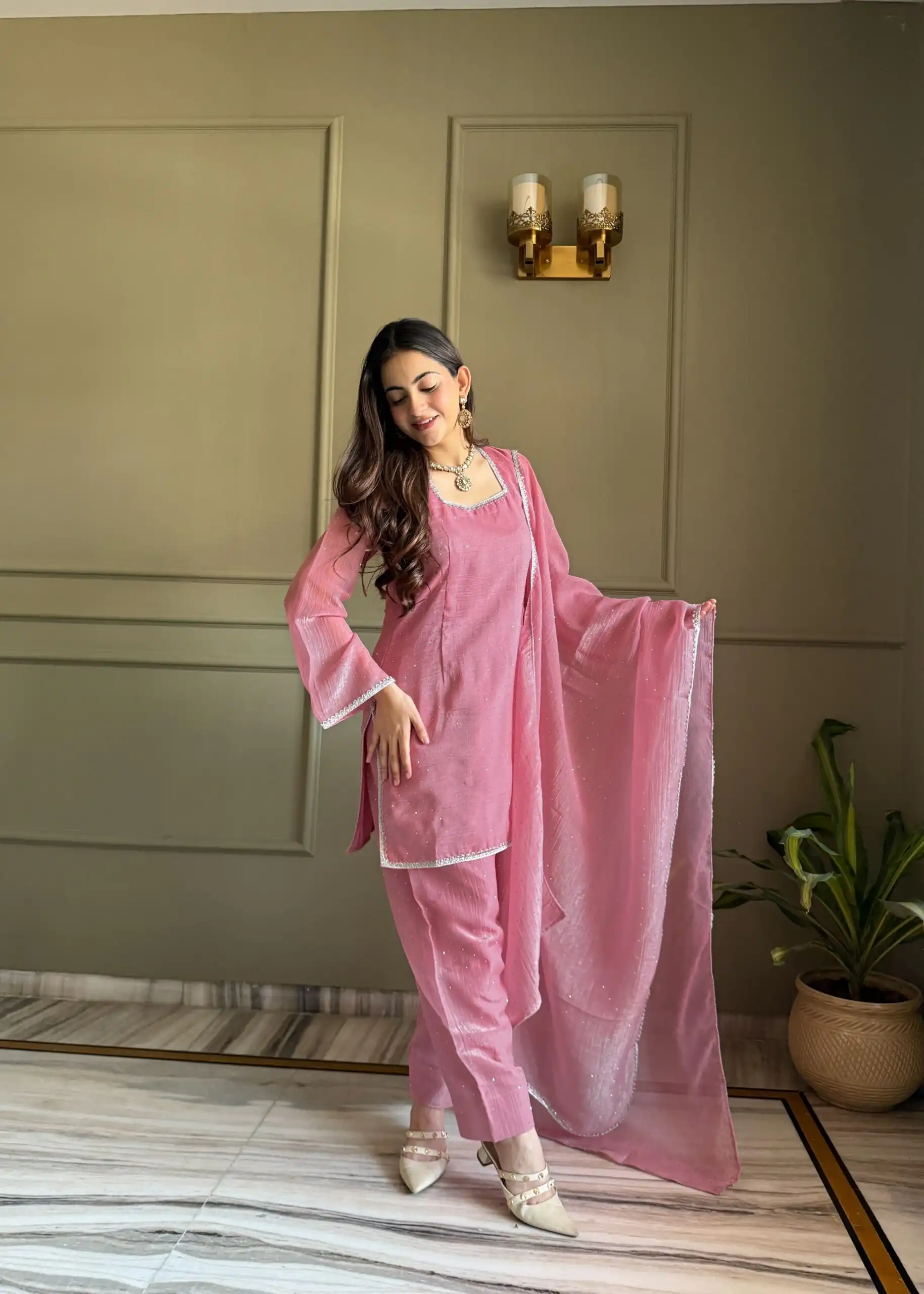 KB 297 Pink Crunchy Silk Salwar Suit with Embroidery Work. Wedding, Party, Festive, Events Best Price ₹2029. Delivery 4-6 Working Days. Shop now. | Jump Suits, Salwar suit, Casual Suits, Creative suits, Designer Suits, Palazzo Suits, Party Wear Suits, Patiala Suits, Straight Suits