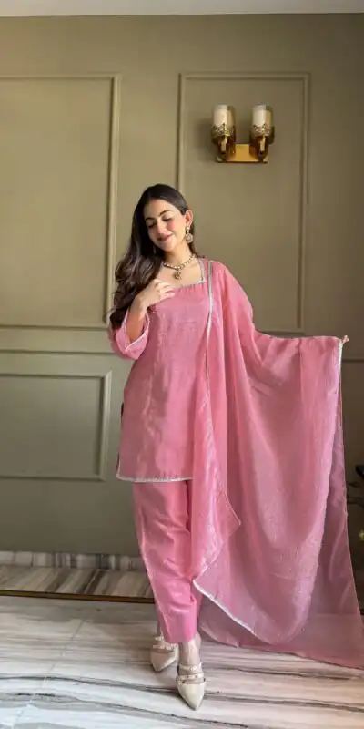 KB 297 Pink Crunchy Silk Salwar Suit with Embroidery Work. Wedding, Party, Festive, Events Best Price ₹2029. Delivery 4-6 Working Days. Shop now. | Jump Suits, Salwar suit, Casual Suits, Creative suits, Designer Suits, Palazzo Suits, Party Wear Suits, Patiala Suits, Straight Suits