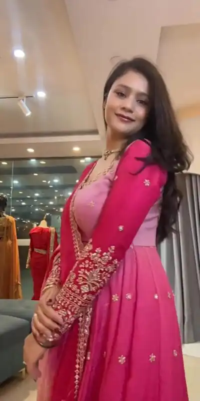 SR 1725 Pink Faux Georgette Gown with Mirror Work & Embroidery Work. Get it for ₹2449. Delivery 4-6 Working Days. Online Shop now. | Gowns, Bollywood Gowns, Creative Gowns, Designer Gowns, Embroidered Gowns, Party Wear Gowns