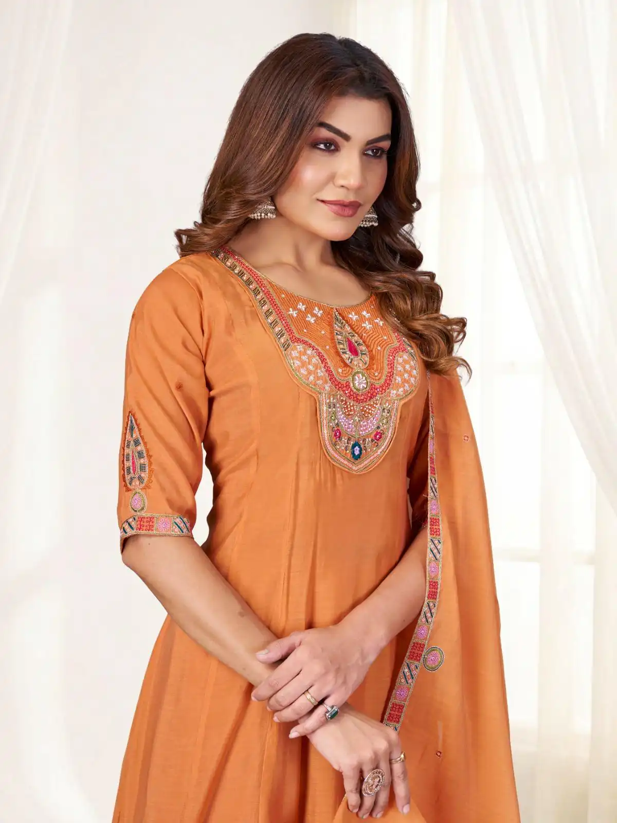 DIVA 171 Orange Mal Chanderi Salwar Suit Perfect for Wedding, Party, Baisakhi, Housewarming, Sangeet – Introductory Price ₹2449. Delivery 4-6 Working D | Jump Suits, Salwar suit, Casual Suits, Creative suits, Designer Suits, Palazzo Suits, Party Wear Suits, Patiala Suits, Straight Suits