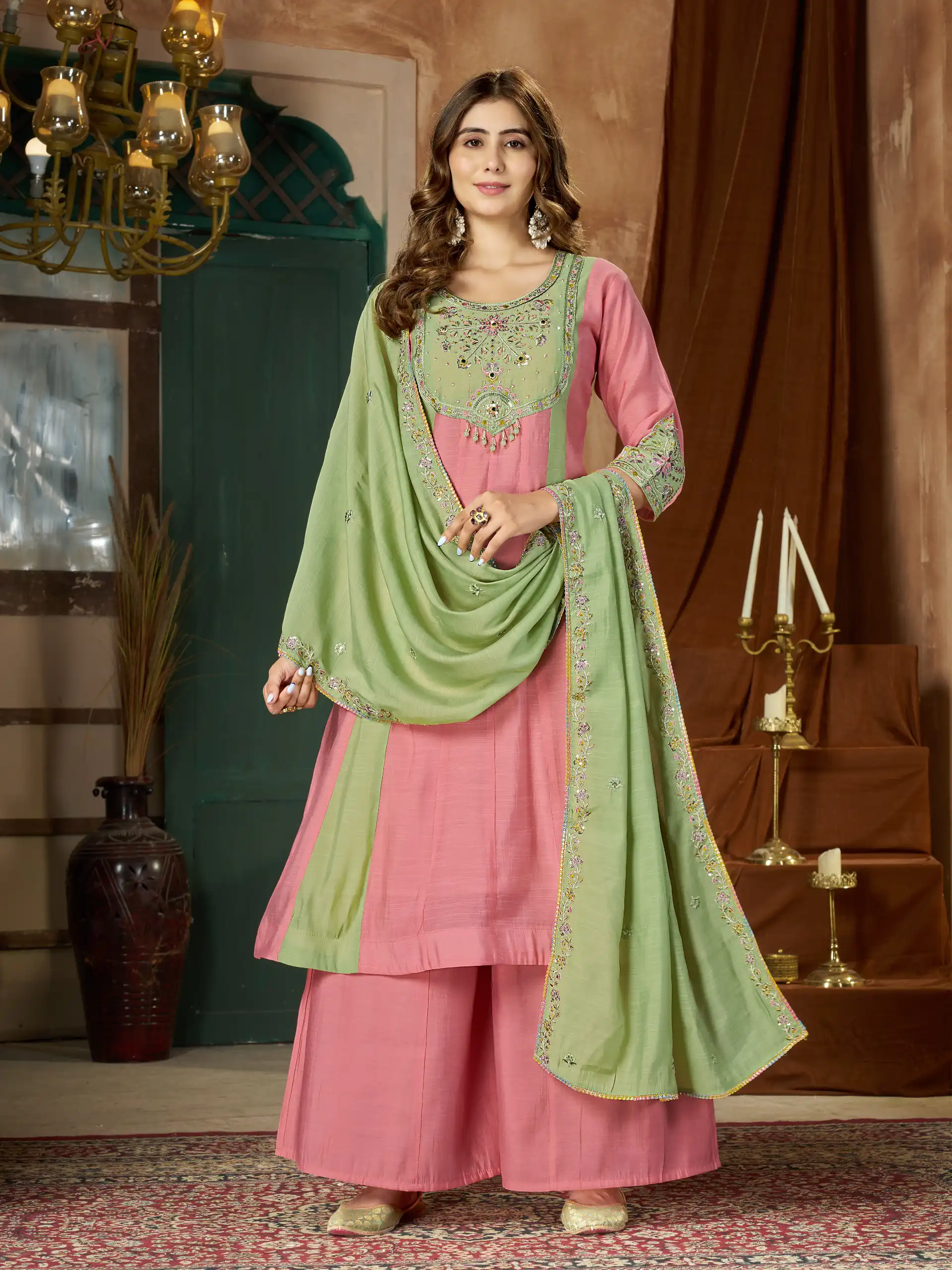 DIVA 183 Peach Brown Mal Chanderi Salwar Suit Perfect for Wedding, Party, Baisakhi, Housewarming, Sangeet – Introductory Price ₹2799. Delivery 4-6 Working D | Jump Suits, Salwar suit, Casual Suits, Creative suits, Designer Suits, Palazzo Suits, Party Wear Suits, Patiala Suits, Straight Suits