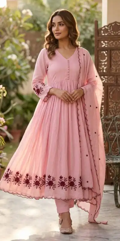 LG 2146 Peach Mul Chanderi Salwar Suit with Embroidery Work & Sequins Work. Festive Deal ₹2699. Delivery 4-6 Working Days. Shop now | Jump Suits, Salwar suit, Casual Suits, Creative suits, Designer Suits, Palazzo Suits, Party Wear Suits, Patiala Suits, Straight Suits