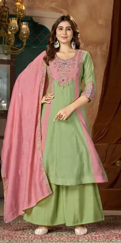 DIVA 183 Pista Brown Mal Chanderi Salwar Suit Perfect for Wedding, Party, Baisakhi, Housewarming, Sangeet – Introductory Price ₹2799. Delivery 4-6 Working D | Jump Suits, Salwar suit, Casual Suits, Creative suits, Designer Suits, Palazzo Suits, Party Wear Suits, Patiala Suits, Straight Suits
