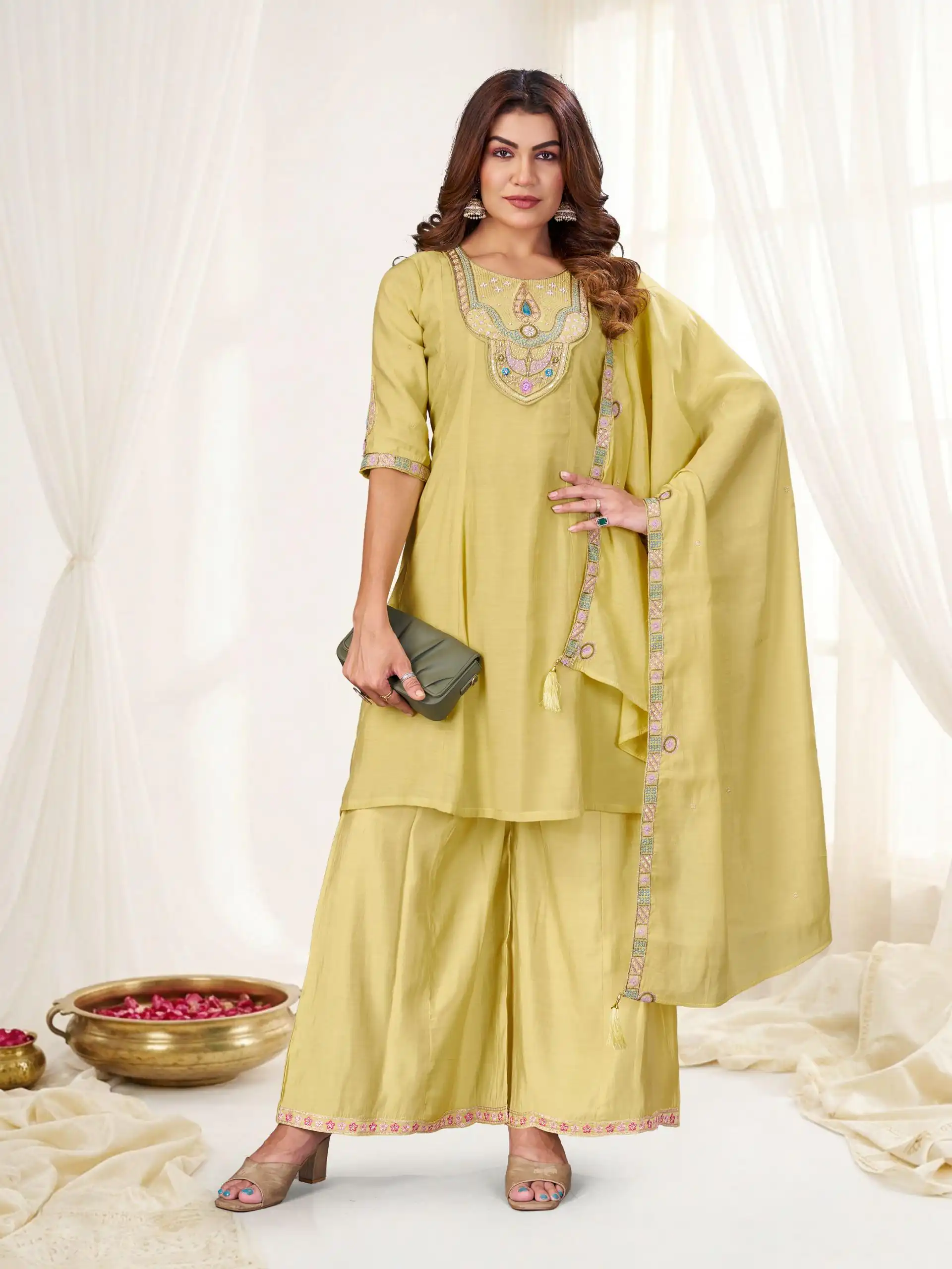 DIVA 171 Yellow Mal Chanderi Salwar Suit Perfect for Wedding, Party, Baisakhi, Housewarming, Sangeet – Introductory Price ₹2449. Delivery 4-6 Working D | Jump Suits, Salwar suit, Casual Suits, Creative suits, Designer Suits, Palazzo Suits, Party Wear Suits, Patiala Suits, Straight Suits