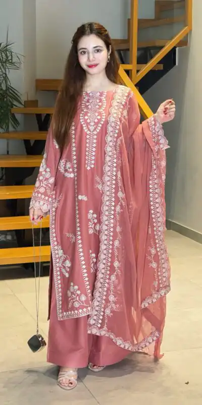 LG 2151 Peach Mul Chanderi Salwar Suit with Embroidery Work & Sequins Work. Festive Deal ₹2399. Delivery 4-6 Working Days. Shop nowp | Jump Suits, Salwar suit, Casual Suits, Creative suits, Designer Suits, Palazzo Suits, Party Wear Suits, Patiala Suits, Straight Suits