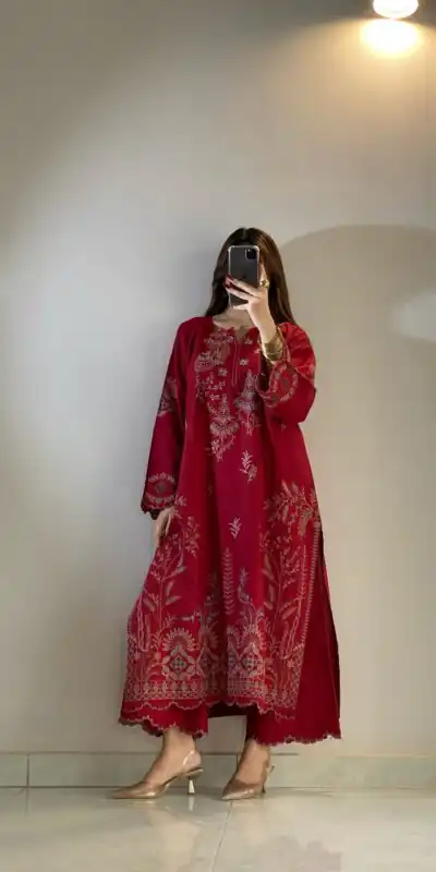 LG 2150 Red Mul Chanderi Salwar Suit with Embroidery Work & Sequins Work. Festive Deal ₹2349. Delivery 4-6 Working Days. Shop nowp | Jump Suits, Salwar suit, Casual Suits, Creative suits, Designer Suits, Palazzo Suits, Party Wear Suits, Patiala Suits, Straight Suits