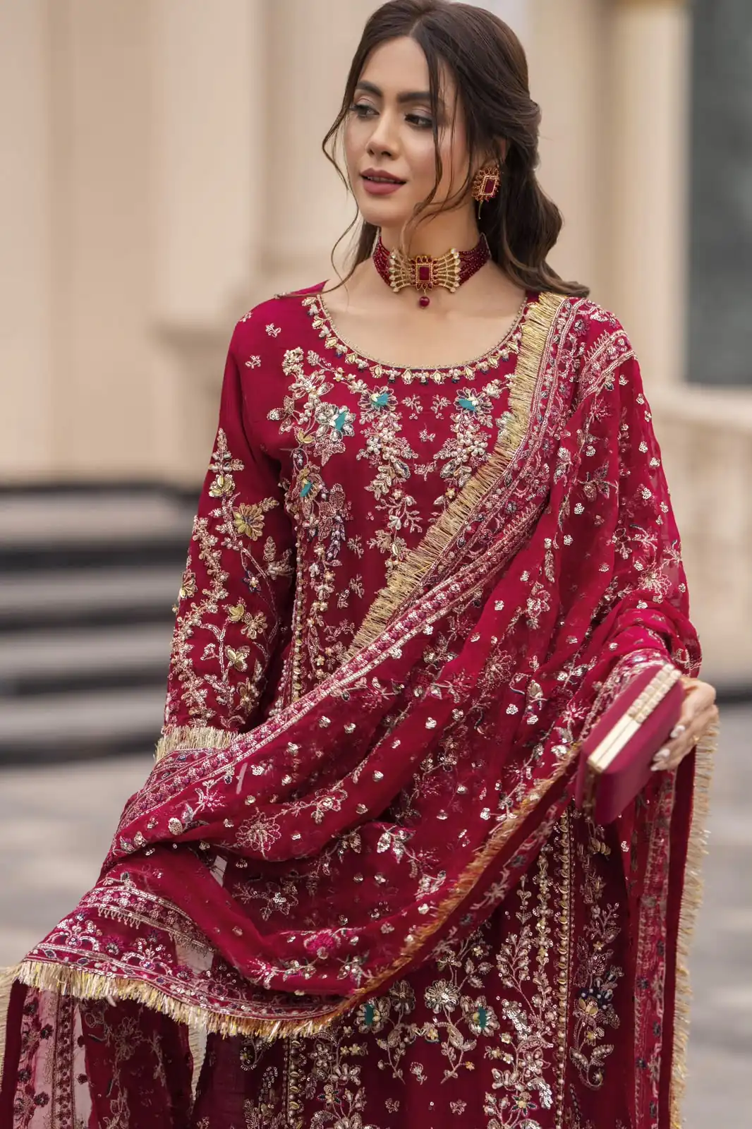 SRK 5333 Maroon Faux Georgette Salwar Suit with Mirror Work & Embroidery Work. Get it for ₹2799. Delivery 4-6 Working Days. Shop now. | Jump Suits, Salwar suit, Casual Suits, Creative suits, Designer Suits, Palazzo Suits, Party Wear Suits, Patiala Suits, Straight Suits