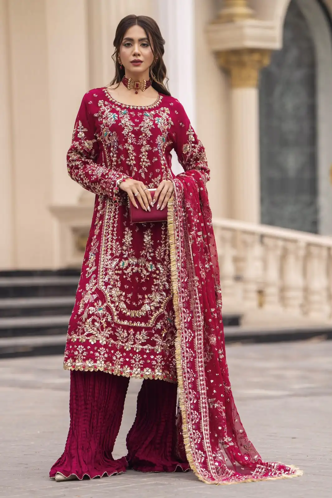 SRK 5333 Maroon Faux Georgette Salwar Suit with Mirror Work & Embroidery Work. Get it for ₹2799. Delivery 4-6 Working Days. Shop now. | Jump Suits, Salwar suit, Casual Suits, Creative suits, Designer Suits, Palazzo Suits, Party Wear Suits, Patiala Suits, Straight Suits