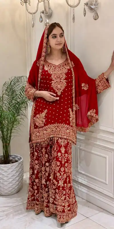 KF 1733 Rust Faux Georgette Salwar Suit with Mirror Work & Embroidery Work. Get it for ₹2849. Delivery 4-6 Working Days. Shop now. | Jump Suits, Salwar suit, Casual Suits, Creative suits, Designer Suits, Palazzo Suits, Party Wear Suits, Patiala Suits, Straight Suits