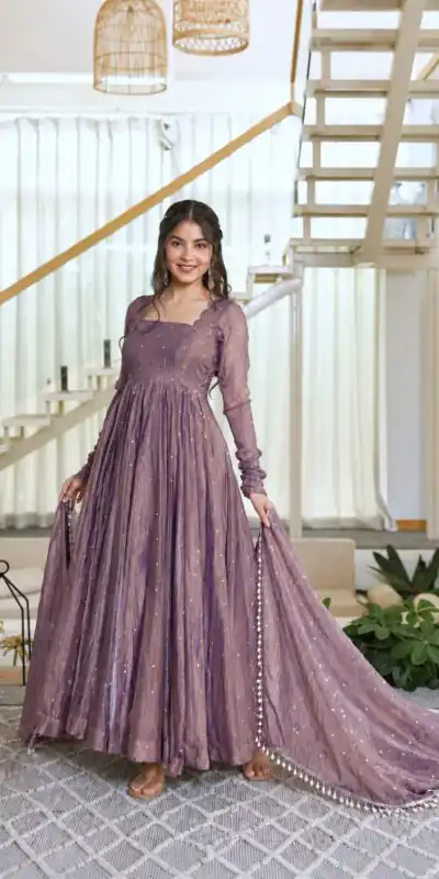 KD 1641 Lavender in Salsa Silk Embroidery Work & Sequins Work Gown . Get it for ₹2899. Delivery 4-6 Working Days. Online Shop now. | Gowns, Bollywood Gowns, Creative Gowns, Designer Gowns, Embroidered Gowns, Party Wear Gowns