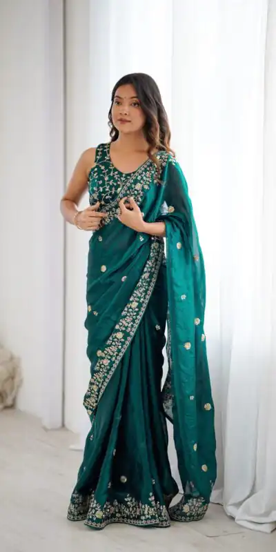 SP 89 Teal Color Fendy Silk Saree With Sequins Work. Wedding, Party, Festive, Events Get it for ₹1799. Delivery 4-6 Working Days. Online Best Shop now. | Sarees, Bollywood Sarees, Creative Sarees, Designer Sarees, Embroidered Sarees, Ethnic Saree, Modern Digital sarees, Party Wear Sarees