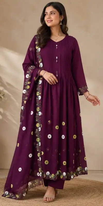 DIVA 181 Wine Mal Chanderi Salwar Suit Perfect for Wedding, Party, Baisakhi, Housewarming, Sangeet – Introductory Price ₹2299. Delivery 4-6 Working D | Jump Suits, Salwar suit, Casual Suits, Creative suits, Designer Suits, Palazzo Suits, Party Wear Suits, Patiala Suits, Straight Suits