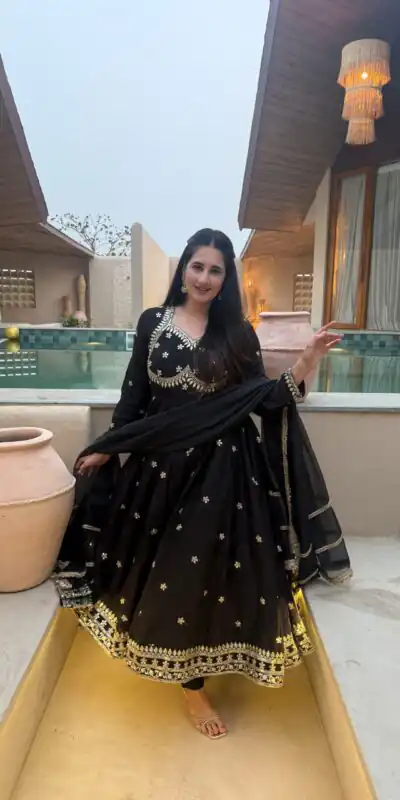 ND 5059 Black Vichitra Silk Salwar Suit with Embroidery Work. Wedding, Party, Festive, Events, Grab it for ₹2449. Delivery 4-6 Working Days. Shop now. | Jump Suits, Salwar suit, Casual Suits, Creative suits, Designer Suits, Palazzo Suits, Party Wear Suits, Patiala Suits, Straight Suits