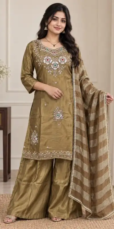 DIVA 188 Brown Glass Silk Salwar Suit Perfect for Wedding, Party, Durga Puja, Haldi, Makar Sankranti –Available at ₹2799 only. Delivery 4-6 Working Days | Jump Suits, Salwar suit, Casual Suits, Creative suits, Designer Suits, Palazzo Suits, Party Wear Suits, Patiala Suits, Straight Suits