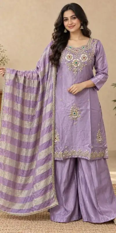 DIVA 188 Lavender Glass Silk Salwar Suit Perfect for Wedding, Party, Durga Puja, Haldi, Makar Sankranti –Available at ₹2799 only. Delivery 4-6 Working Days | Jump Suits, Salwar suit, Casual Suits, Creative suits, Designer Suits, Palazzo Suits, Party Wear Suits, Patiala Suits, Straight Suits