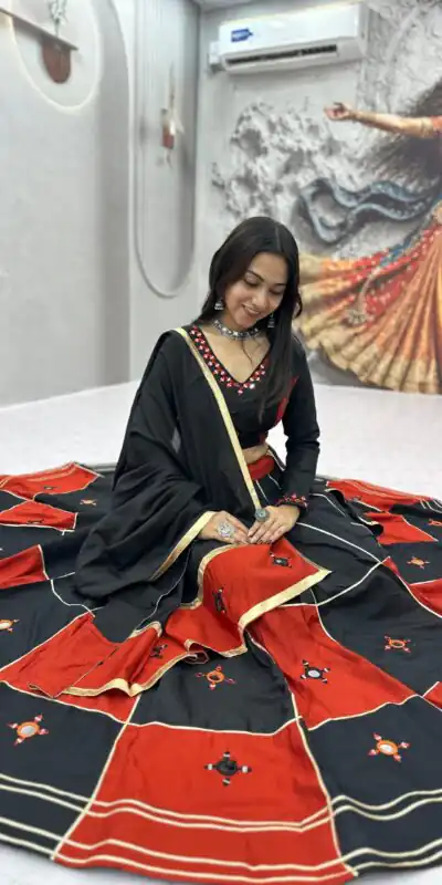 Ram 196 Orange l in Pure Cotton Mirror Work & Gamthi Work Lehenga Choli . Exclusive Offer ₹2849. Delivery 4-6 Working Days. Shop now. | Lehenga, Bollywood Lehenga, Creative Lehenga, Designer Lehenga, Embroidered Lehenga, Party Wear Lehenga