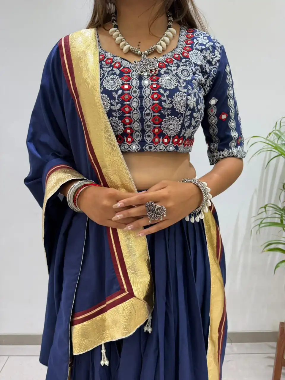 BE 507 Navy Blue Color Rayon Embroidery Work & Cowrie Work Lehenga Choli . Grab it for ₹1999. Delivery 4-6 Working Days. Shop now. | Lehenga, Bollywood Lehenga, Creative Lehenga, Designer Lehenga, Embroidered Lehenga, Party Wear Lehenga