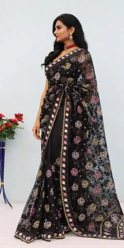 BT GULABO Black Color Butterfly Net 5mm Sequence Embroiderer Work Saree Casual, Wedding, Festive, Events . Expected Delivery  4-6 Working Days @2299/- only                                                                                | Sarees, Bollywood Sarees, Creative Sarees, Designer Sarees, Embroidered Sarees, Ethnic Saree, Modern Digital sarees, Party Wear Sarees