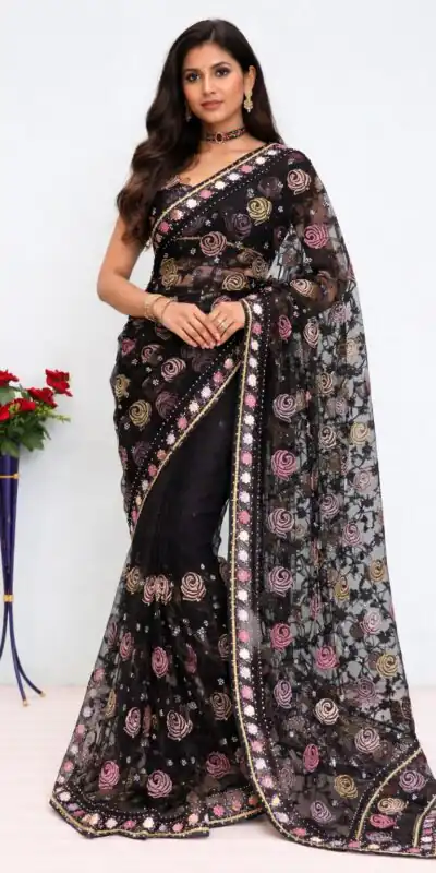 BT GULABO Black Color Butterfly Net 5mm Sequence Embroiderer Work Saree Casual, Wedding, Festive, Events . Expected Delivery 4-6 Working Days @2299/- only | Sarees, Bollywood Sarees, Creative Sarees, Designer Sarees, Embroidered Sarees, Ethnic Saree, Modern Digital sarees, Party Wear Sarees